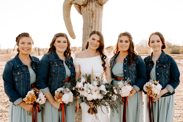 Desert Western Wedding- bridesmaids