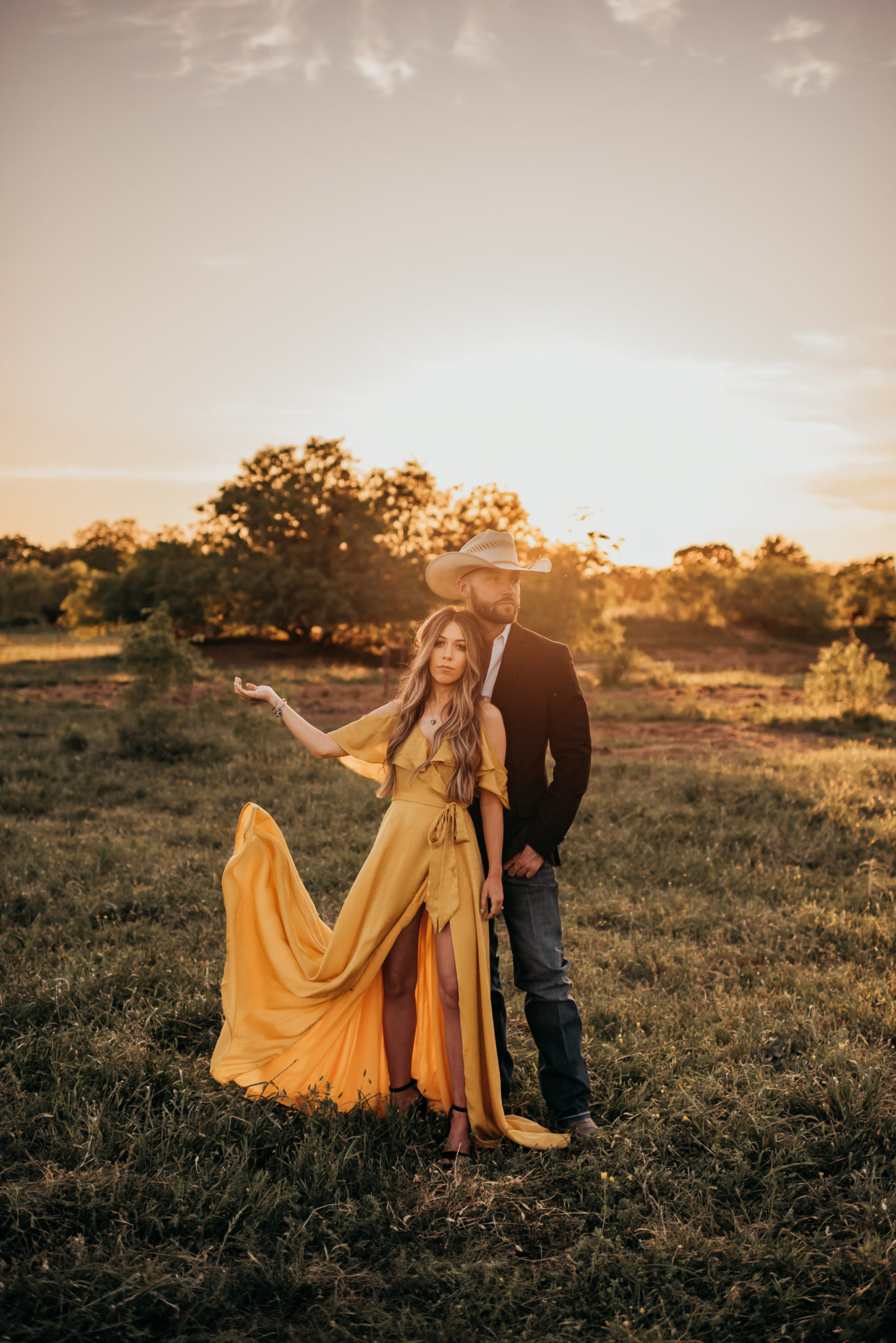 engagement western gown